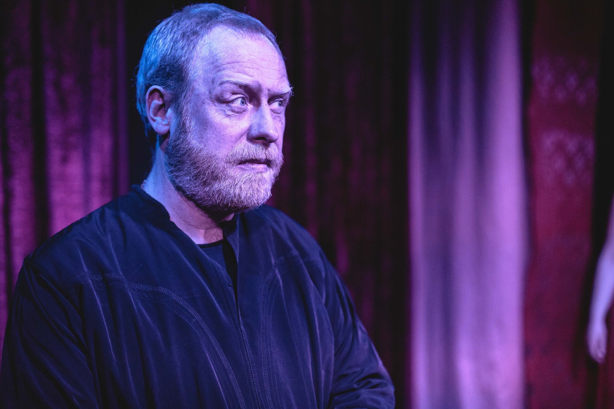 JIM CONWAY is 'Malvolio' in Grassroots' TWELFTH NIGHT at Leicester Square Theatre